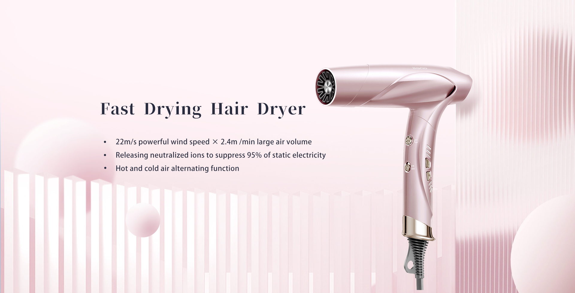 High Speed Hair Dryer Golden Pink
