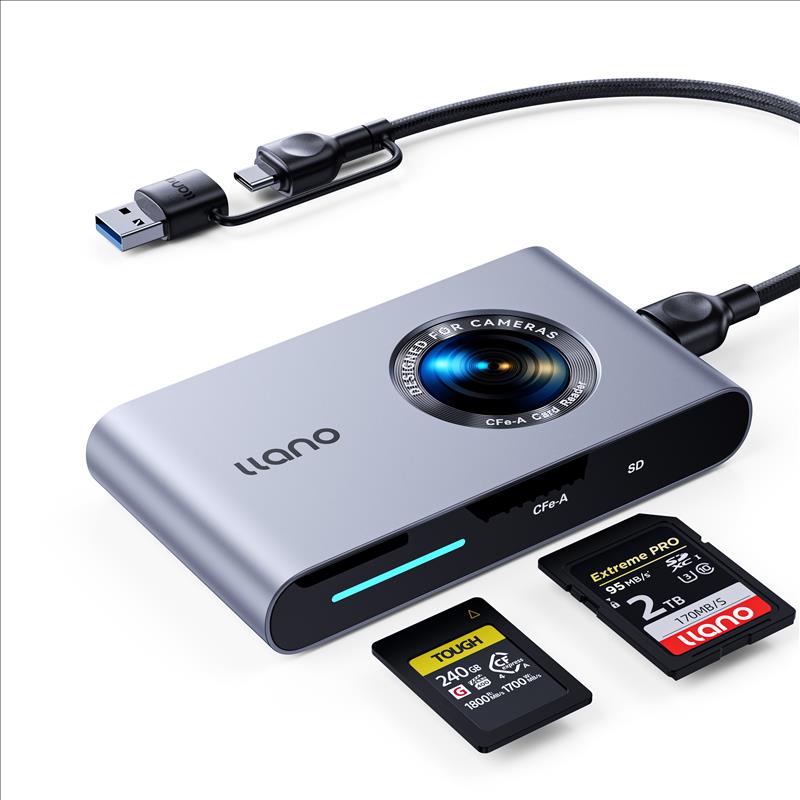 llano R501 CFexpress Type A/SD 4.0 Card Reader, USB 3.2 Gen 2 (10Gbps) High-Speed CF express Card Reader