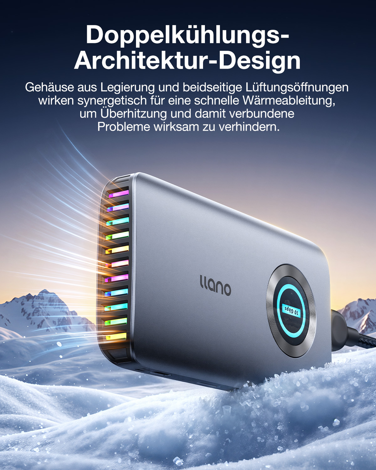 llano R604 CFexpress Typ-A/B Kartenleser mit RGB, USB 3.2 Gen 2 (10Gbps) 4-in-1 TF/Micro SD Kartenleser Adapter